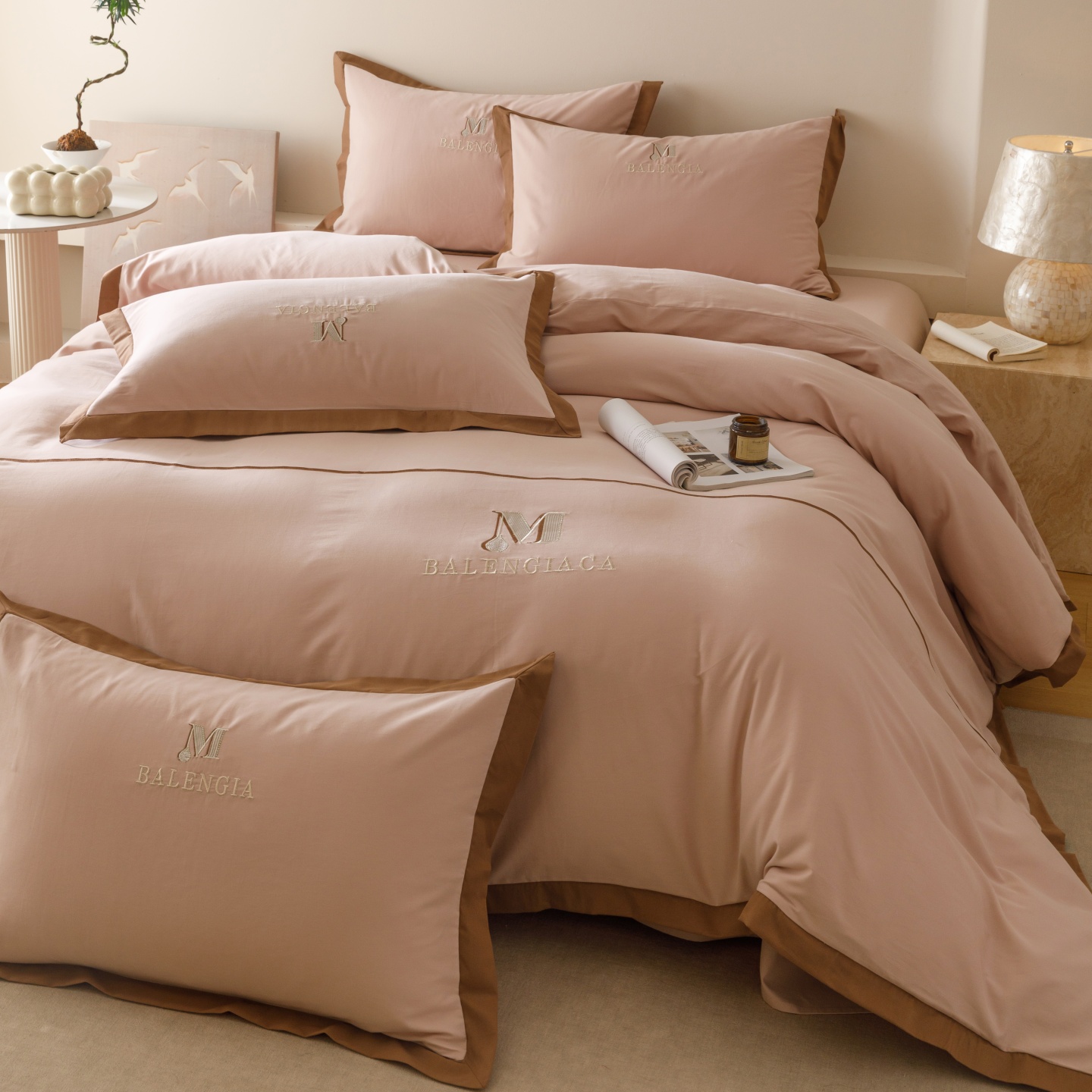 2025新款50S云柔棉加密柔顺全棉磨毛全棉四件套-依人梦 依人梦-巴黎粉