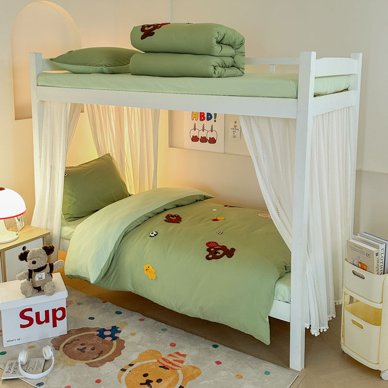 2025新款卡通A类超柔水洗棉毛巾绣学生宿舍三件套