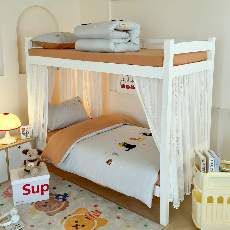 2025新款卡通A类超柔水洗棉毛巾绣学生宿舍三件套