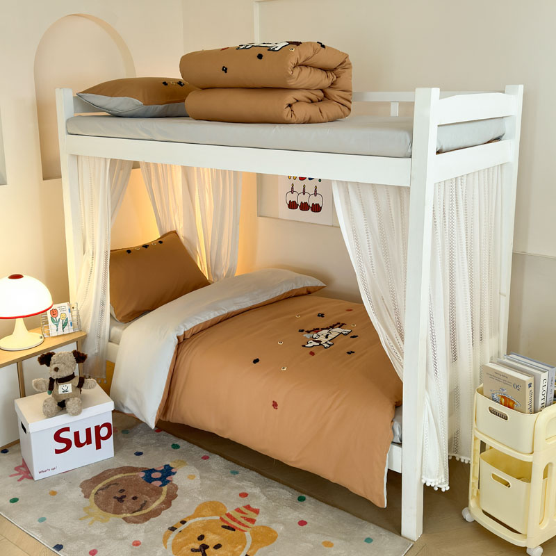 2025新款卡通A类超柔水洗棉毛巾绣学生宿舍三件套