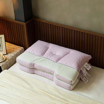 2022新款3D舒毯棉天然荞麦护颈枕头枕芯 魅惑紫（48*74cm）