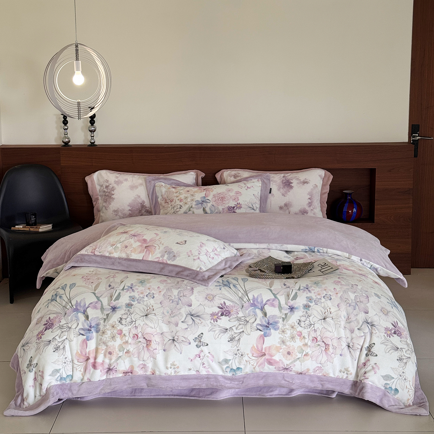 2025新款230g全消光数码印花拼角工艺款四件套 米娅