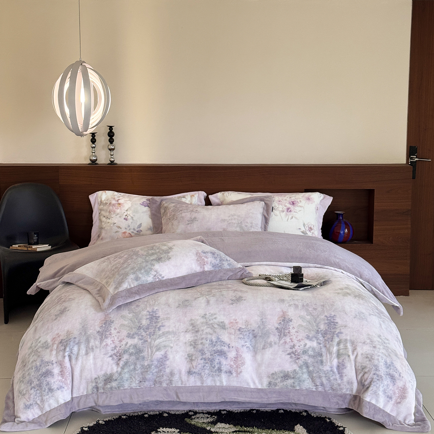 2025新款230g全消光数码印花拼角工艺款四件套 珍妮弗