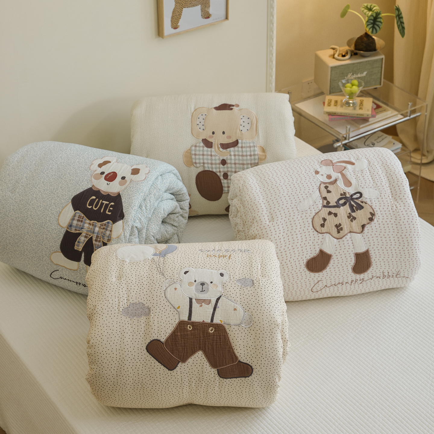 2025新款A类全棉皱皱纱贴布绣冬被被子被芯 组合图