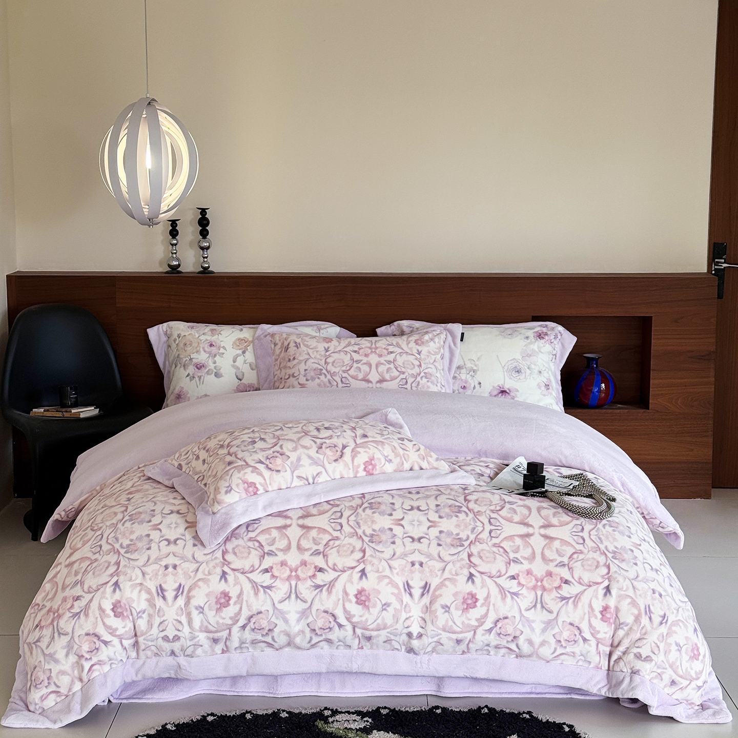 2025新款230g全消光数码印花拼角工艺款四件套 安娜