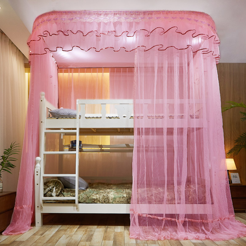 新款-子母床蚊帐（直梯款） 直梯款长度为2m 粉色