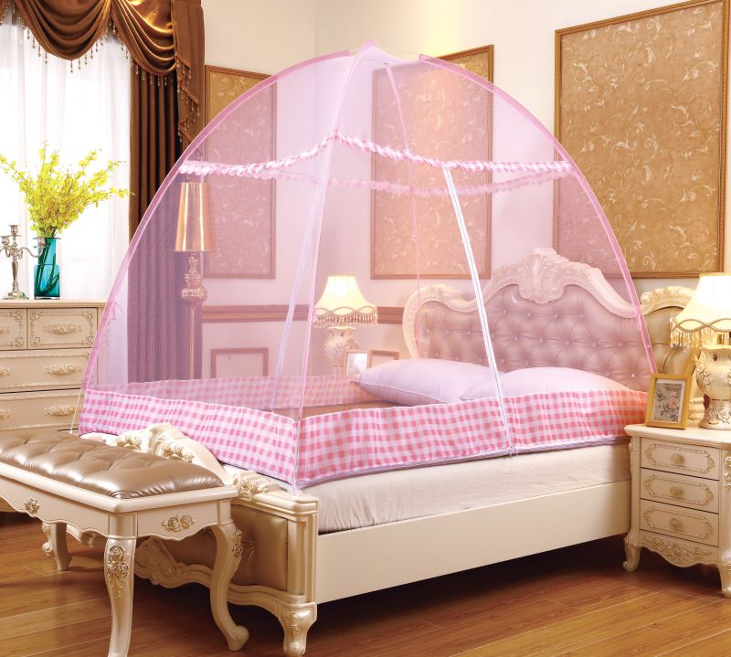 新款防蚊魔术蚊帐（1.7m加高蚊帐） 1.5m（5英尺）床 防蚊魔术帐-粉色