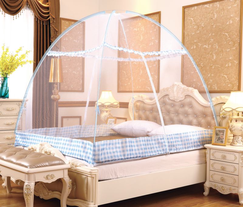新款防蚊魔术蚊帐（1.7m加高蚊帐） 1.5m（5英尺）床 防蚊魔术帐蓝色