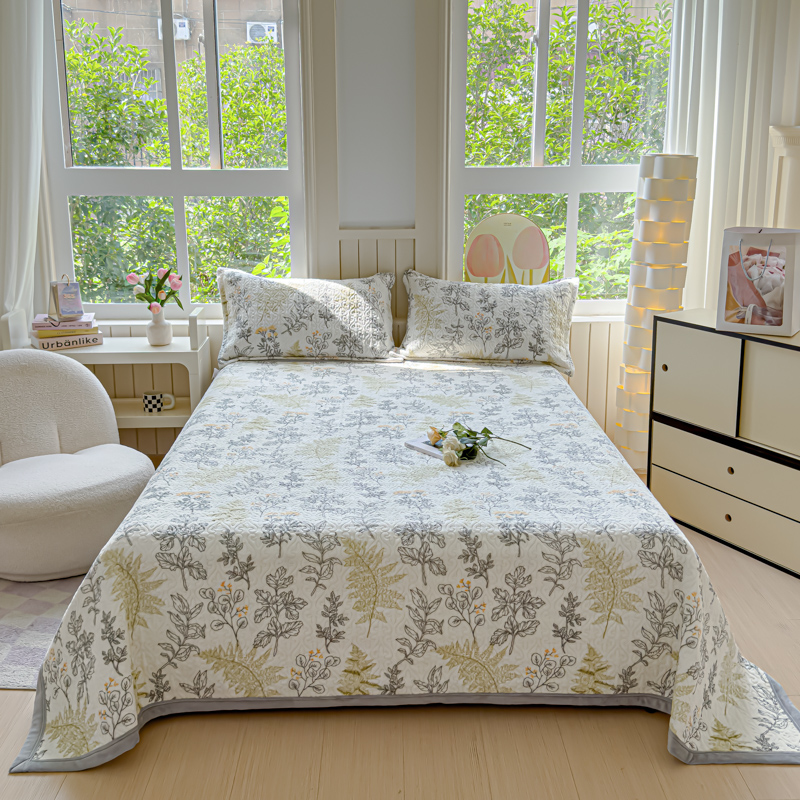 2025秋冬新款印花牛奶绒直角单床盖宽边加厚 直角款-艾米丽