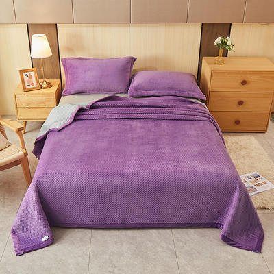 新款高密度牛奶绒多功能床盖 盖毯 90*200cm单床盖 丁香紫