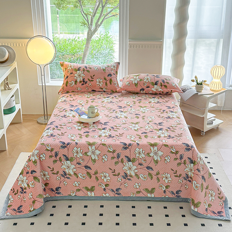新款高密度牛奶绒多功能床盖 盖毯 200*230cm单床盖 红薇