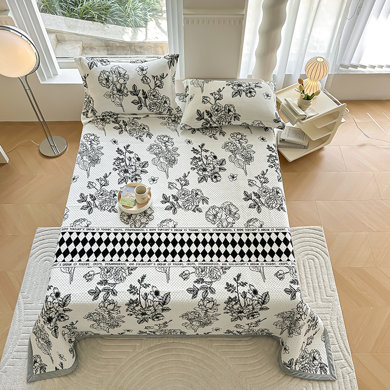 新款高密度牛奶绒多功能床盖 盖毯 200*230cm单床盖 凡尔赛花园