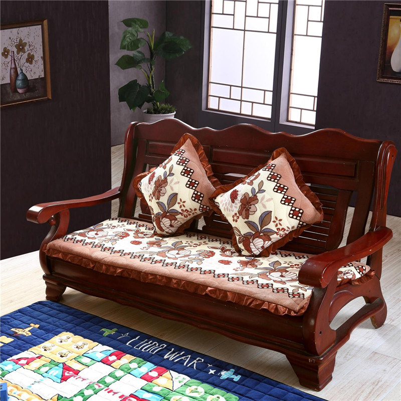 2022新款布艺沙发垫（长条款） 双人52x108厘米 百合花