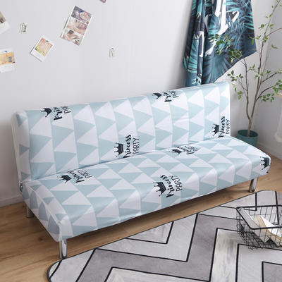 2019新款沙发床 沙发套 适合160-190长度的无扶手沙发床 蓝色皇冠