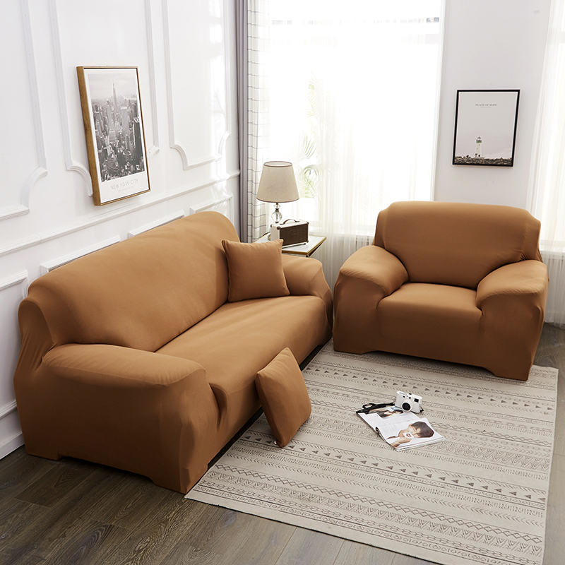 2020新款纯色沙发套 90-140 cm单人 纯色 浅棕色