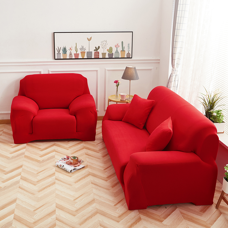 2020新款纯色沙发套 90-140 cm单人 纯色大红