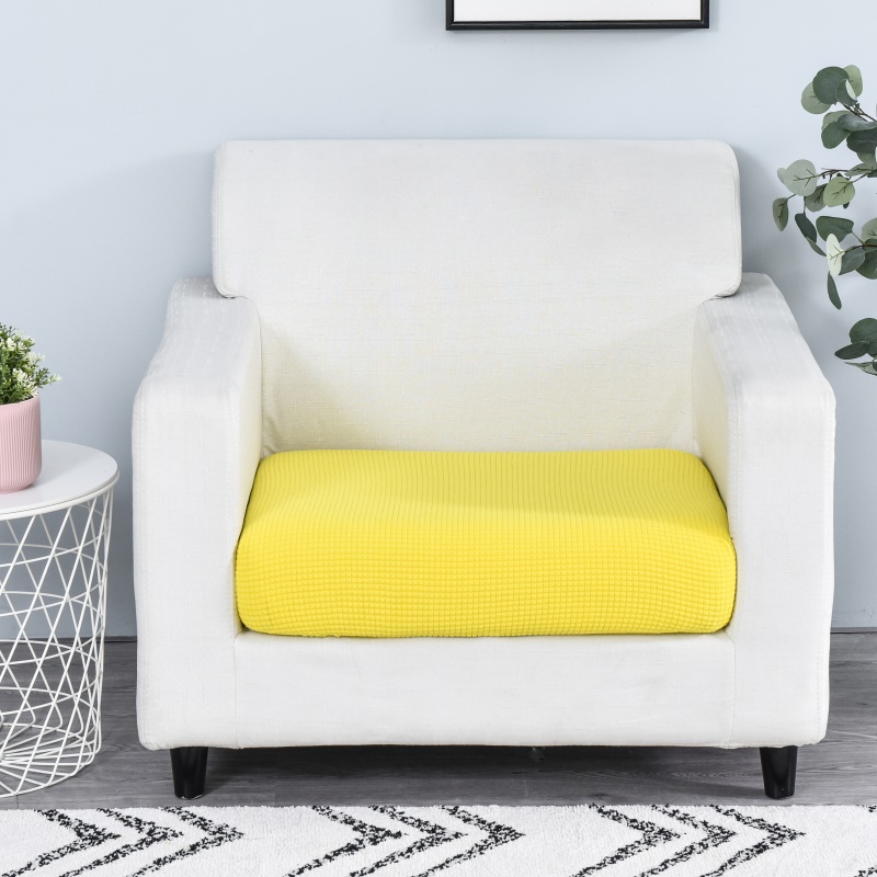 2020新款玉米绒沙发坐垫套 沙发套 单人（宽50-65*长50-63*高5-20） 玉米绒 柠檬黄