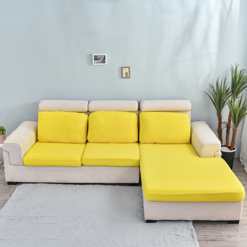 2020新款玉米绒沙发坐垫套 沙发套 单人 柠檬黄