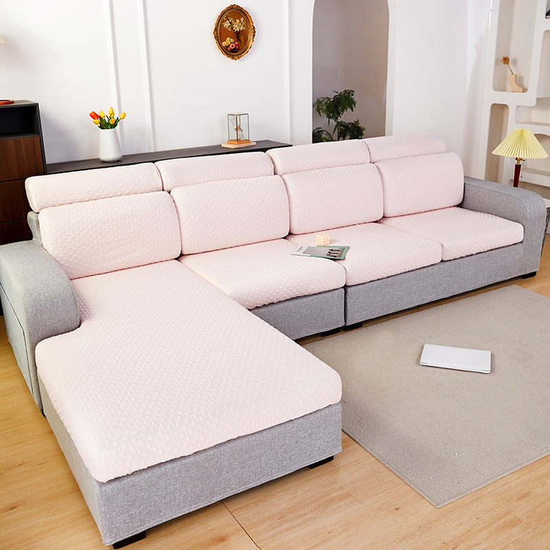 2022新款3D按摩凉格系列沙发坐垫套 沙发套 单人：宽50-65*长50-63*高5-20cm 凉格-淡粉