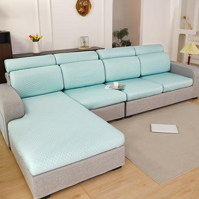 2022新款3D按摩凉格系列沙发坐垫套 沙发套 单人：宽50-65*长50-63*高5-20cm 凉格-青绿