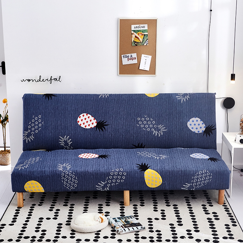 整理印花沙发床 沙发套 适用于160-190之间的沙发床 热带果 蓝