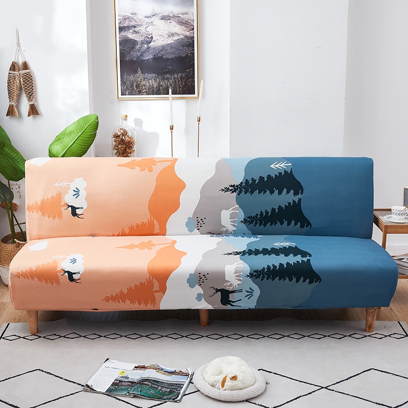 整理印花沙发床 沙发套 适用于160-190之间的沙发床 森林鹿