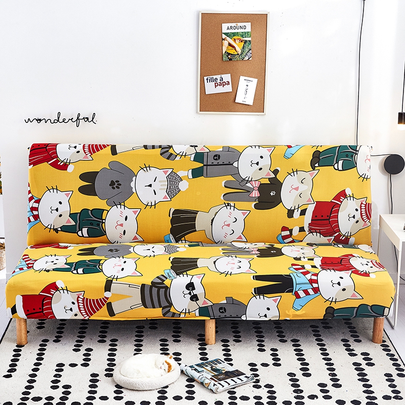 整理印花沙发床 沙发套 适用于160-190之间的沙发床 社会猫