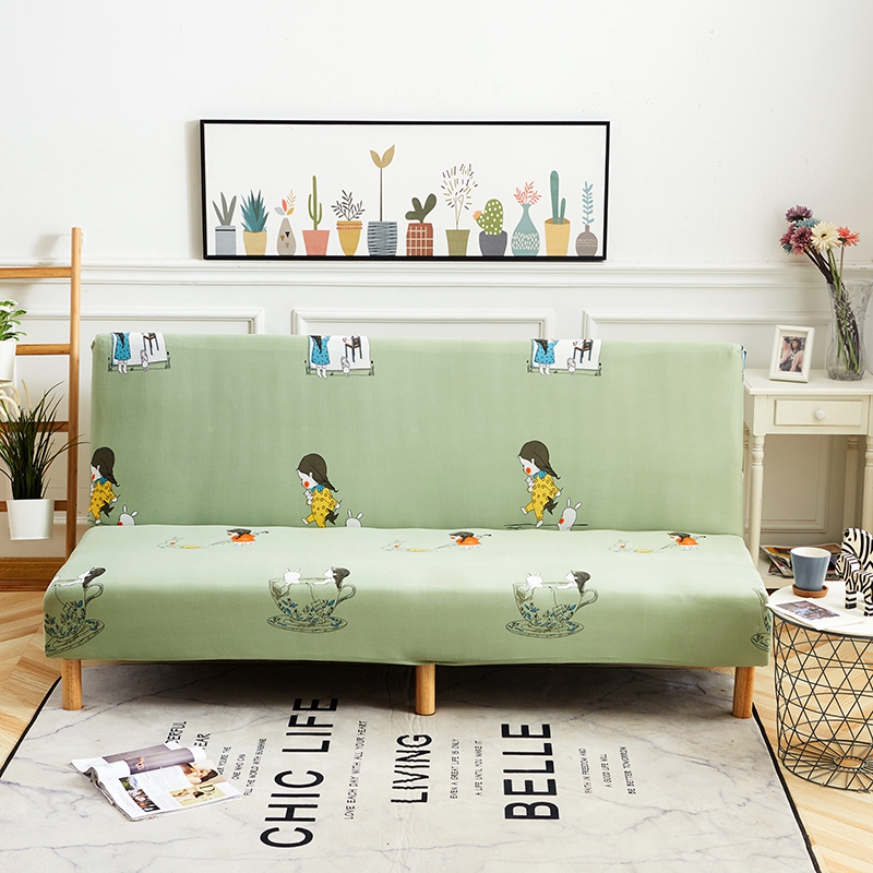 整理印花沙发床 沙发套 适用于160-190之间的沙发床 小女孩