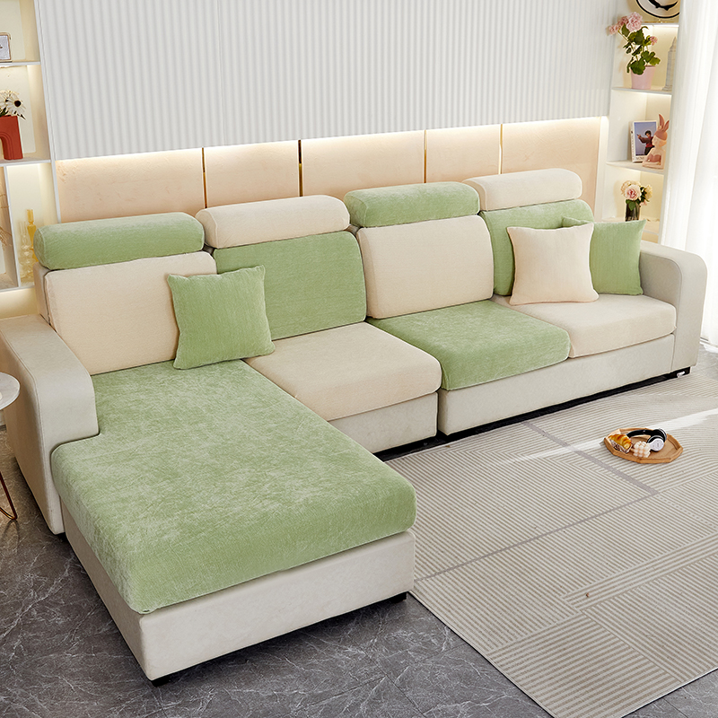 2022新款加厚雪尼尔纯色沙发笠沙发套 单人 宽50-65长50-60高5-20cm 雪尼尔-拼色