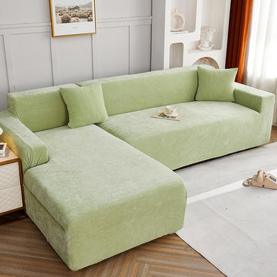 2022新款加厚雪尼尔纯色系列贵妃沙发套 单人 90-140cm 雪尼尔-薄荷绿