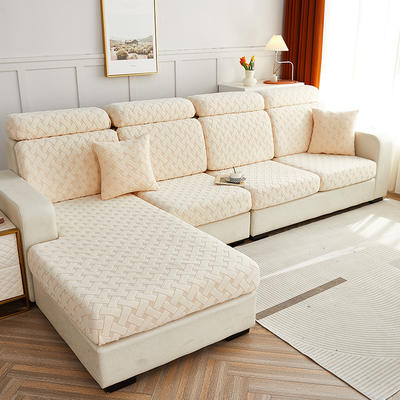 2022新款提花绒织艺系列沙发笠 沙发套 单人 宽50-65长50-63高5-20cm 织艺-米黄