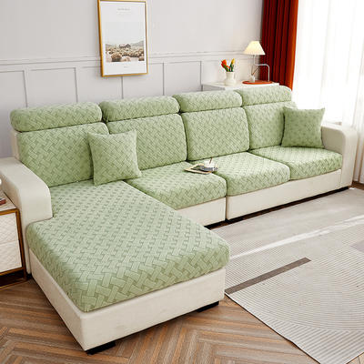 2022新款提花绒织艺系列沙发笠 沙发套 单人 宽50-65长50-63高5-20cm 织艺-抹茶绿