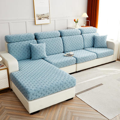 2022新款提花绒织艺系列沙发笠 沙发套 单人 宽50-65长50-63高5-20cm 织艺-雾霾蓝