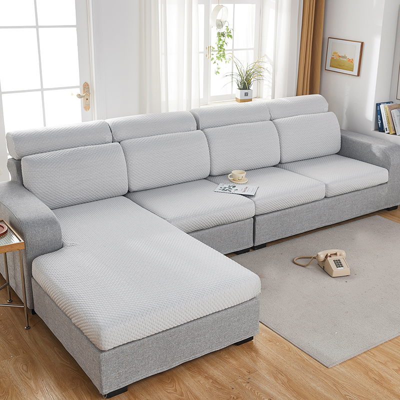 2023新款3D按摩凉豆豆系列沙发坐垫套 沙发套 单人：宽50-65*长50-63*高5-20cm 凉豆豆-浅灰