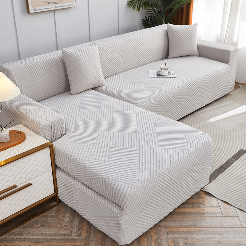 2023新款纯色3D提花律动系列沙发套 单人90-140cm 律动-浅灰