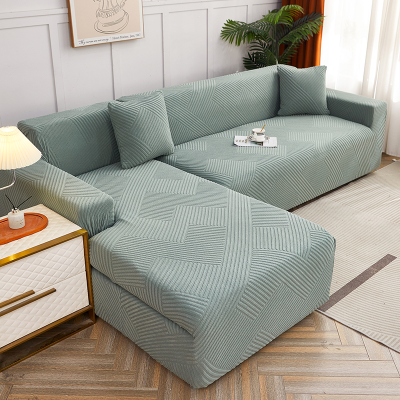 2023新款纯色3D提花律动系列沙发套 单人90-140cm 律动-松绿