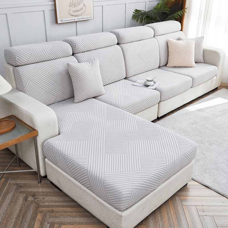 2023新款纯色3D提花律动系列沙发笠 沙发套 加大单人 宽65-95长65-95高5-20cm 律动-浅灰
