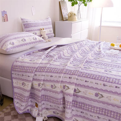 2023新款 A类牛奶绒大豆纤维夹棉床盖 床垫保护罩加厚款床单垫 48x74cm（二个枕套） 法式紫