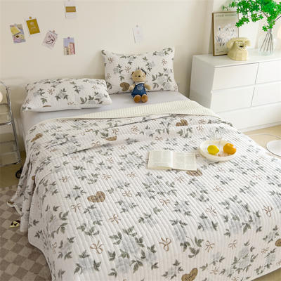 2023新款 A类牛奶绒大豆纤维夹棉床盖 床垫保护罩加厚款床单垫 48x74cm（二个枕套） 暮色蝴蝶