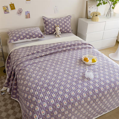 2023新款 A类牛奶绒大豆纤维夹棉床盖 床垫保护罩加厚款床单垫 48x74cm（二个枕套） 飘香紫
