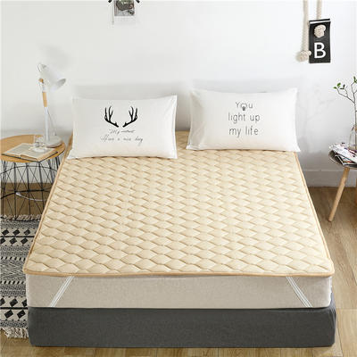 艾草床抗菌褥子垫被单双人床护垫薄床垫防滑榻榻米垫子可机洗 1.2*2m 浅驼