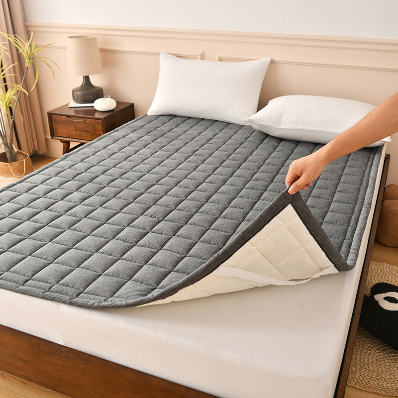2023索弗莱新款A类色织水洗全棉新疆棉花床垫无印良品床垫加厚床褥垫被 1.0*2.0m 深灰