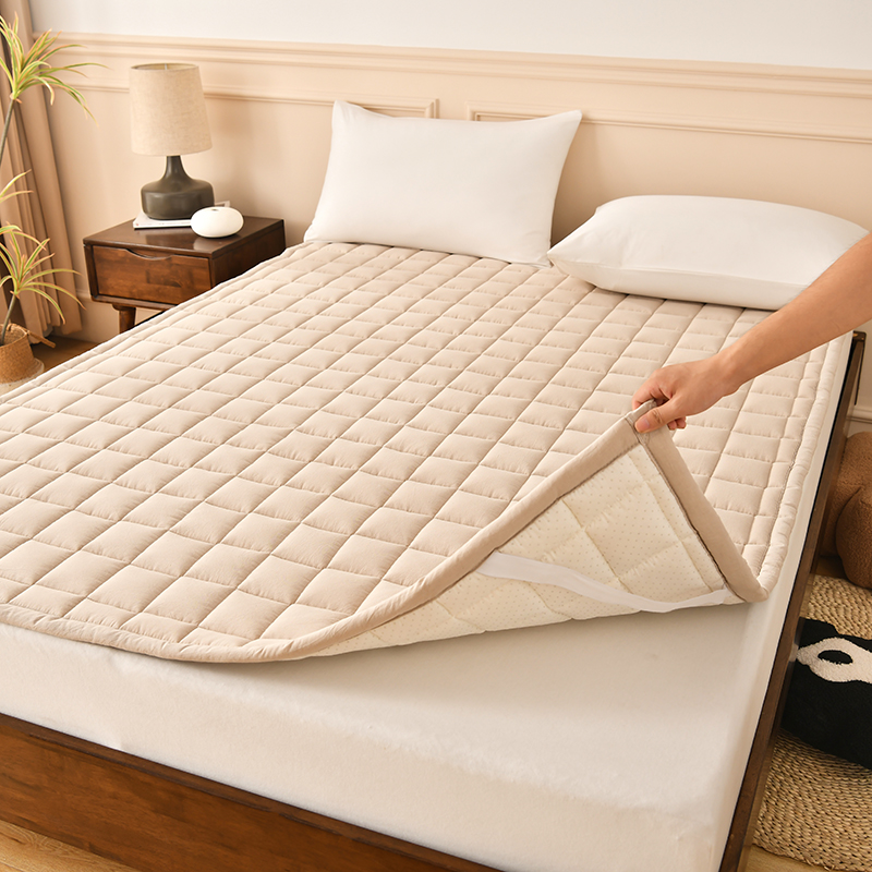 2023索弗莱新款A类色织水洗全棉新疆棉花床垫无印良品床垫加厚床褥垫被 1.0*2.0m 米色