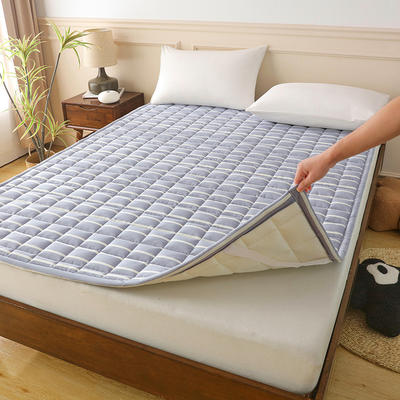 2023索弗莱新款A类色织水洗全棉新疆棉花床垫无印良品床垫加厚床褥垫被 1.0*2.0m 威特浅蓝