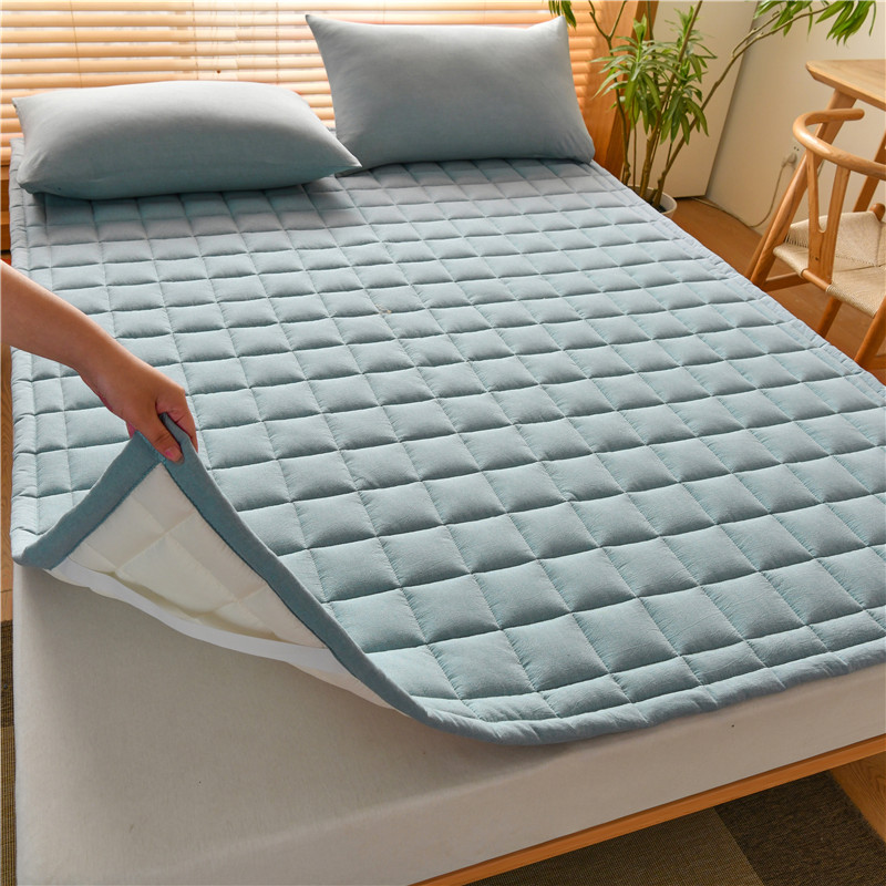 2023索弗莱新款A类色织水洗全棉新疆棉花床垫无印良品床垫加厚床褥垫被 1.0*2.0m 牛仔蓝
