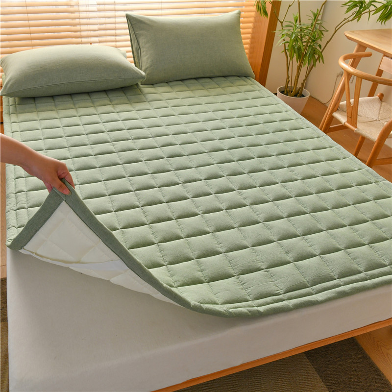 2023索弗莱新款A类色织水洗全棉新疆棉花床垫无印良品床垫加厚床褥垫被 1.0*2.0m 竹青绿