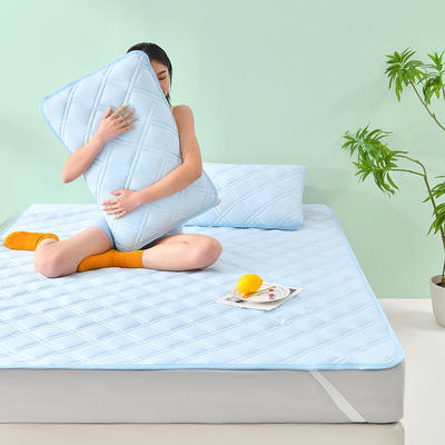 2024 索弗莱A类超冷感床垫 凉感床垫日式无印风床垫 可机洗凉席夏季透气床褥子 90x200cm 海水蓝