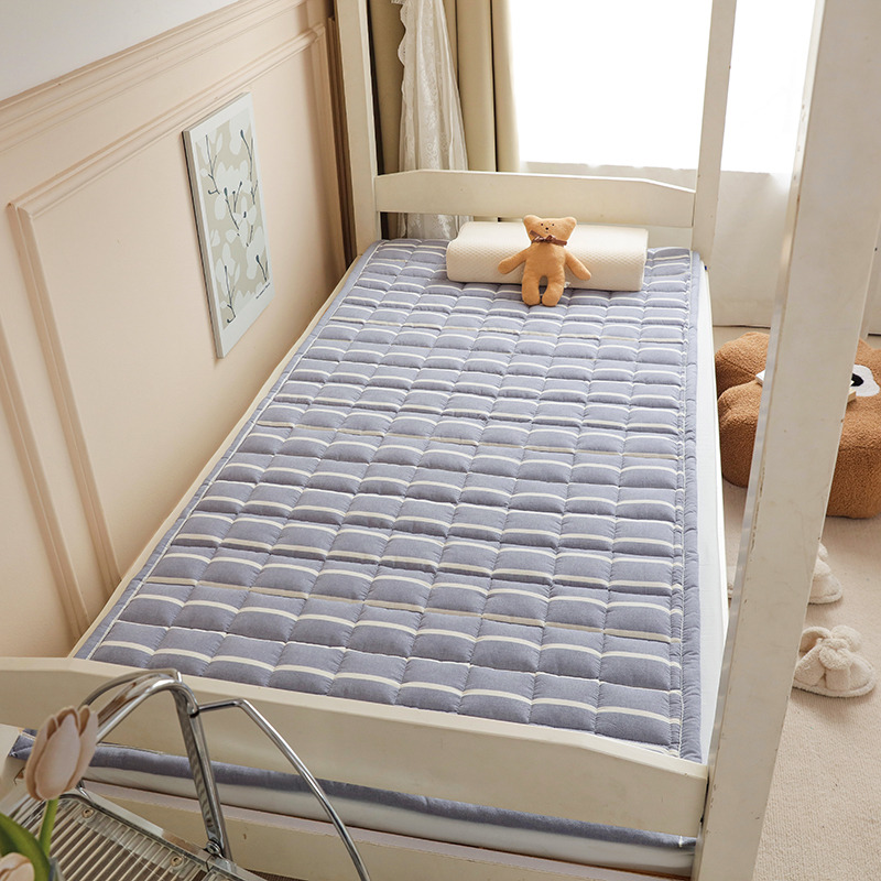 索弗莱A类色织水洗全棉新疆棉学生床垫床褥可机洗床护垫 1.0*2米 威特浅蓝