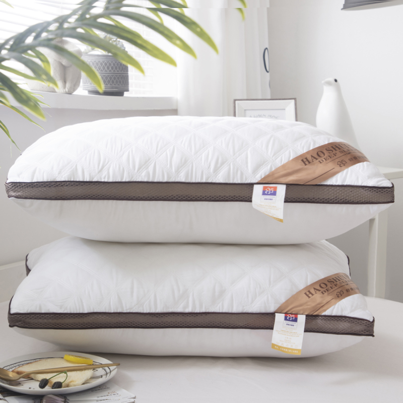 枕芯 咖啡网边绗缝立体枕低枕 双边低枕