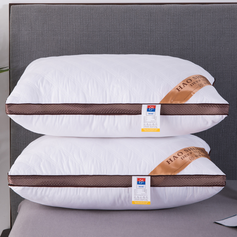 枕芯咖啡网边绗缝立体枕双边高枕 高枕